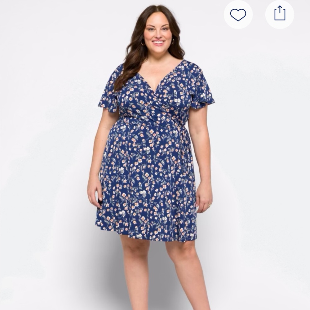 Kaela faux wrap knit dress
